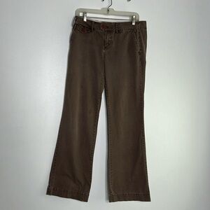 Paperboy Anthropologie brown distressed chino pants, size 6